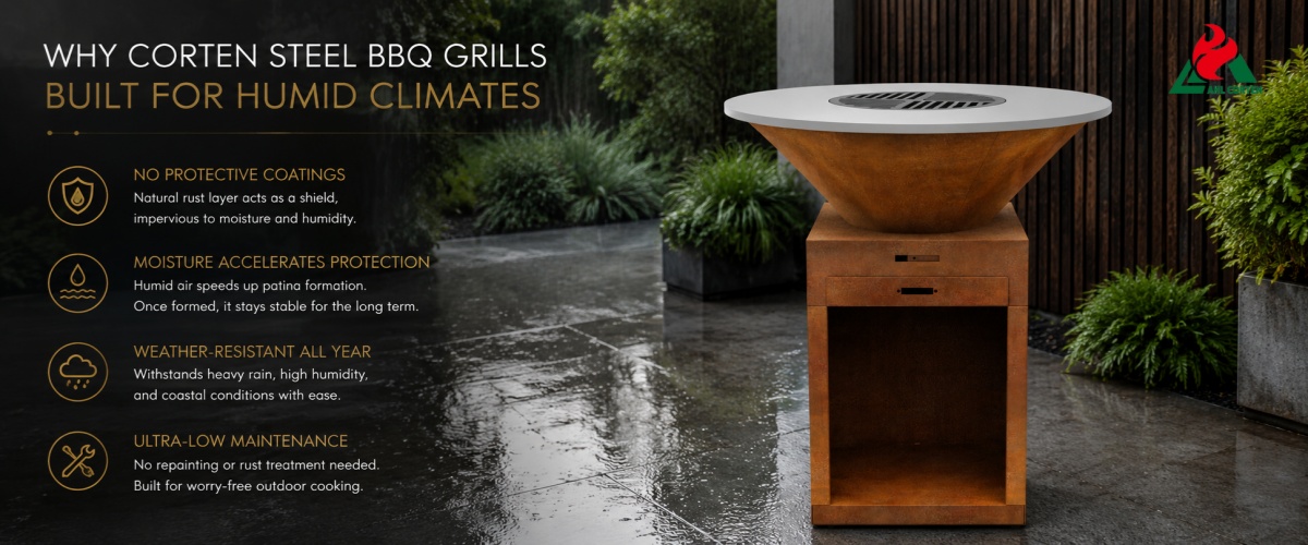 Why are Corten Steel BBQ Grills Suited to Humid and Rainy Climates